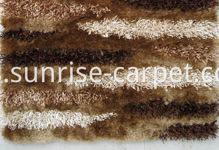 Silk & Viscose Shaggy with Design Rug